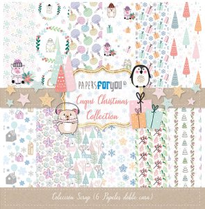 Colección 6 papeles doble cara 12&quot;x12&quot; PFY Cuqui Christmas
