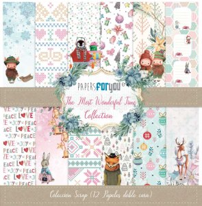 Colección 12 papeles doble cara 12&quot;x12&quot; PFY The Most Wonderful Time