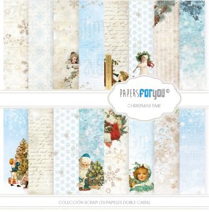 Colección 10 papeles doble cara 12&quot;x12&quot; PFY Christmas Time