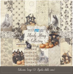 Colección 12 papeles doble cara 12&quot;x12&quot; PFY Bloody Mary