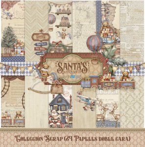 Colección 24 papeles doble cara 8&quot;X8&quot; PFY Santa's Workshop