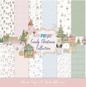 Colección 24 papeles doble cara 8&quot;X8&quot; PFY Candy Christmas