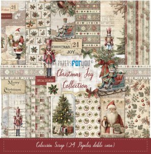 Colección 24 papeles doble cara 8&quot;X8&quot; PFY Christmas Joy