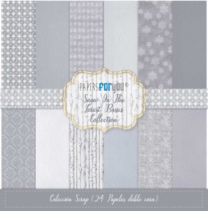 Colección 24 papeles doble cara 8&quot;X8&quot; PFY Snow on the Forest Basics