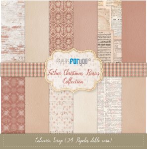 Colección 24 papeles doble cara 8&quot;X8&quot; PFY Father Cristmas Basics