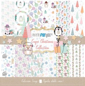 Colección 24 papeles doble cara 8&quot;X8&quot; PFY Cuqui Christmas