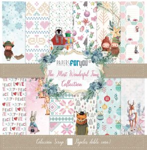 Colección 24 papeles doble cara 8&quot;X8&quot; PFY The Most Wonderful Time