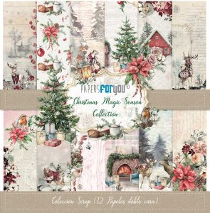 Colección 24 papeles doble cara 8&quot;X8&quot; PFY Christmas Magic Season