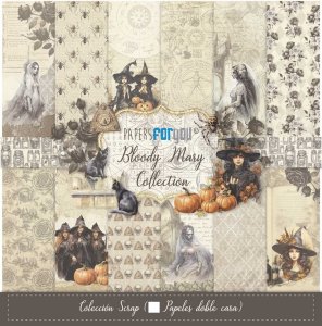 Colección 24 papeles doble cara 8&quot;X8&quot; PFY Bloody Mary