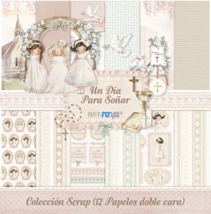 Colección 12 papeles doble cara 12&quot;x12&quot; PFY Un día para soñar Niña