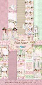 Colección 10 papeles una cara 6&quot;x12&quot; PFY Un día para soñar Niña
