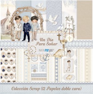 Colección 12 papeles doble cara 12&quot;x12&quot; PFY Un día para soñar Niño