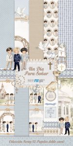 Colección 10 papeles una cara 6&quot;x12&quot; PFY Un día para soñar Niño