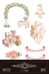 Decorative transfers 20x30 cm PFY Mi fiesta de Comunión Niña