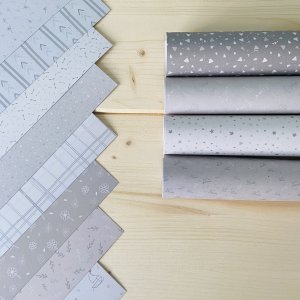 Pack "Todos los grises" de la colección Inés by Hypati con 18 papeles