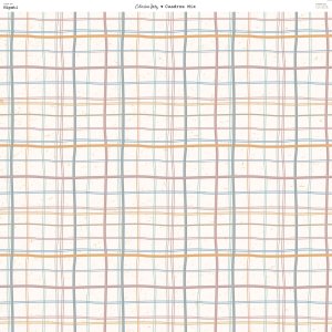 Papel 12x12&quot; Cuadros Mix Crema colección Inés by Hypati