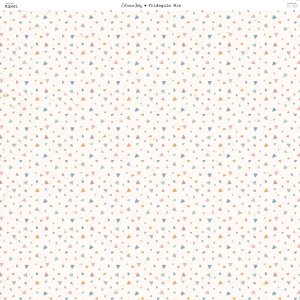 Papel 12x12&quot; Triángulos Mix Crema colección Inés by Hypati