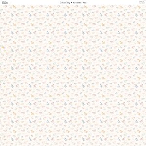 Papel 12x12&quot; Aviones Mix Crema colección Inés by Hypati