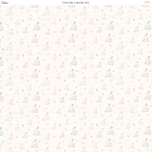 Papel 12x12&quot; Barcos Mix Crema colección Inés by Hypati