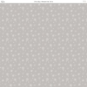 Papel 12x12" Margaritas Gris colección Inés by Hypati