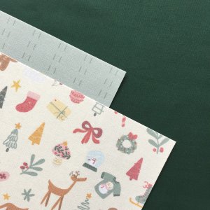 Pack 2 telas de encuadernación Juntos en Navidad col. Franela de Iriri Studio