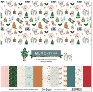 Stack 12x12" una cara Memory Lane de Lora Bailora 24 papeles