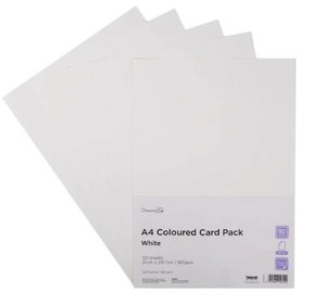 Pack de cartulinas lisas Dovecraft A4 50 hojas White