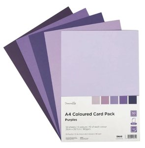 Pack de cartulinas lisas Dovecraft A4 50 hojas Purples