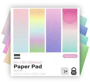 First Edition Pad Premium 6x6" Glittered Paper Pastel Ombre