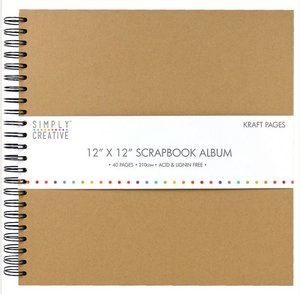 Scrapbook Álbum espiral 12x12" Kraft 40 pages