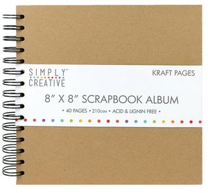 Scrapbook Álbum espiral 8x8" Kraft 40 pages
