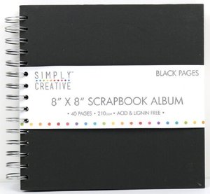 Scrapbook Álbum espiral 8x8" Black 40 pages