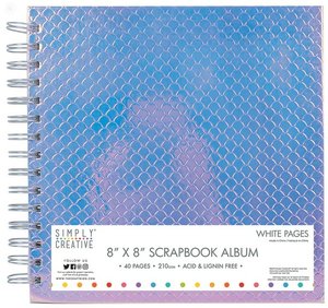 Scrapbook Álbum espiral 8x8" Iridiscent Scales Pink 40 pages