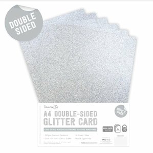Pad de cartulinas con glitter A4 Silver 6 hojas doble cara