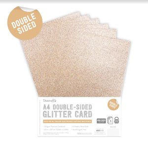 Pad de cartulinas con glitter A4 Rose Gold pack 6 hojas doble cara