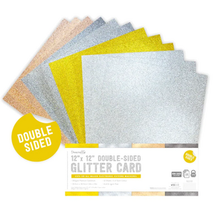 Pad de cartulinas con glitter 12x12&quot; Metallic pack 12 hojas doble cara