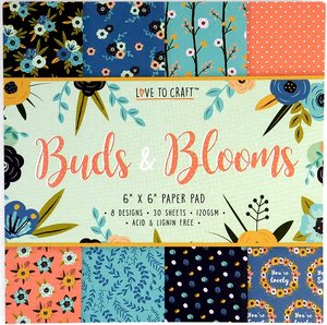 OFERTA BLACK FRIDAY Love to Craft Pad 6x6&quot; Buds & Blooms