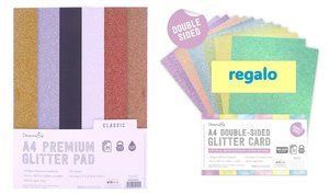 SUPER OFERTA Pad de cartulinas Premium con glitter A4 Classic con regalo Pad Pastel