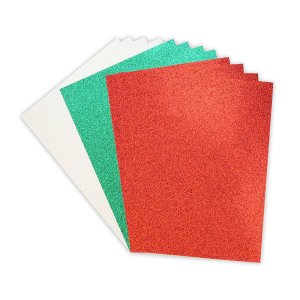 Pad de cartulinas con glitter A4 Christmas pack 12 hojas doble cara