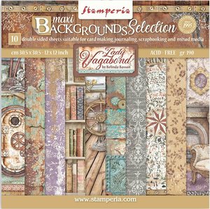 Pad 12x12" Stampería Lady Vagabond Lifestyle Maxi Background Selection