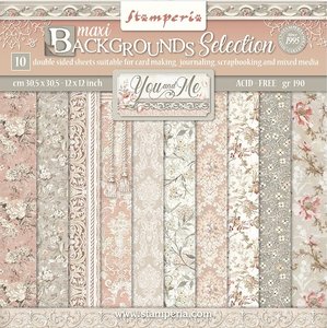 Pad 12x12" Stampería You and Me Maxi Background Selection