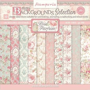 Pad 12x12" Stampería Rose Parfum Maxi Background Selection