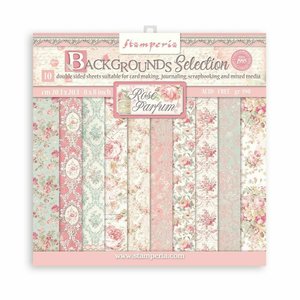 Pad 8x8" Stampería Rose Parfum Maxi Background Selection