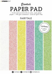 Pad de papeles A5 Studio Light Essentials Glitter Fairytale 24 hojas