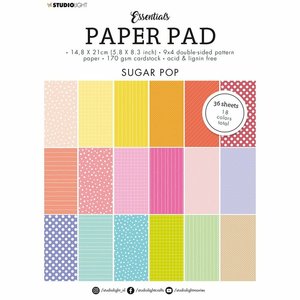 Pad de papeles A5 Studio Light Essentials Unicolor Patterns Sugar Pop 36 hojas