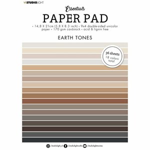 Pad de papeles A5 Studio Light Essentials Unicolor Earth Tones 36 hojas