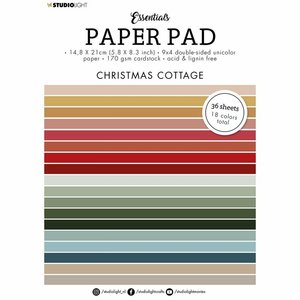 Pad de papeles A5 Studio Light Essentials Unicolor Christmas 36 hojas