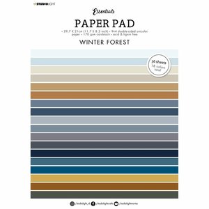 Pad de papeles A4 Studio Light Essentials Unicolor Winter Forest 36 hojas