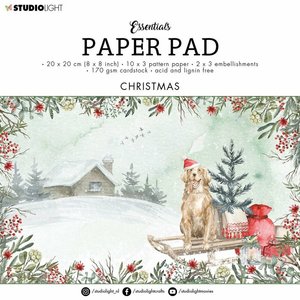 Pad de papeles 8x8" Studio Light Essentials Christmas Doggs 36 hojas