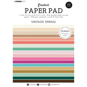 Pad de papeles A5 Studio Light Essentials Unicolor Vintage Spring 36 hojas